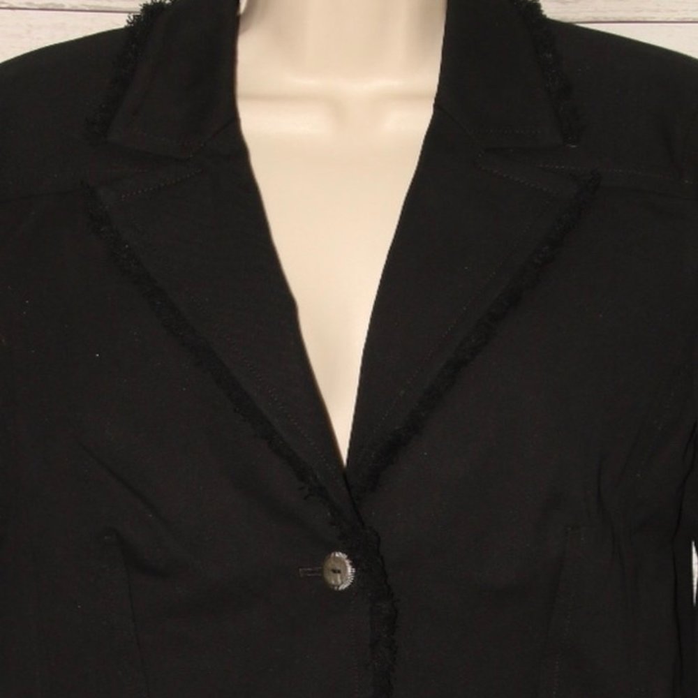 St. John Sport Black Fringe Trim Blazer